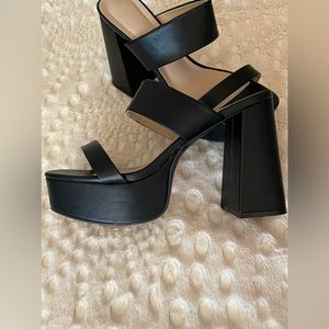 Wild Diva Black Platform Heels